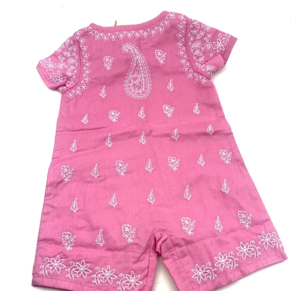 Pottery Barn Baby Outift Size 0-3m Girls One Piece Pink Buttons Children Kids - Picture 7 of 8